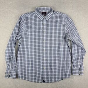 UNTUCKit Performance Shirt Mens 2XL XXL Blue White Check Slim Fit Button‎ Up EC